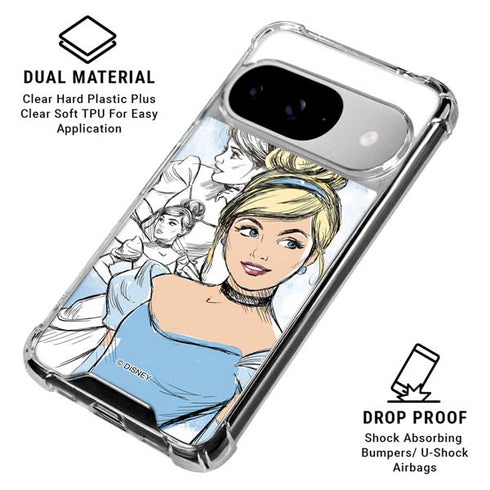 Disney Princess Cinderella Sketch Google Pixel 10 Clear Case